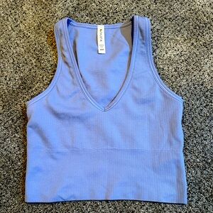 ATHLETA Aurora Crop Rib Tank Blue size XXS